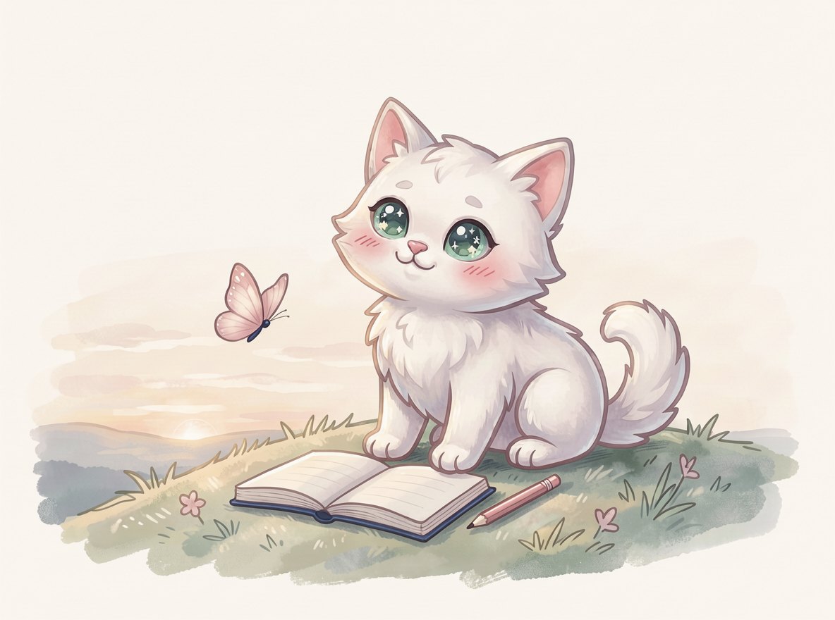 Kitten illustration for Book VIII