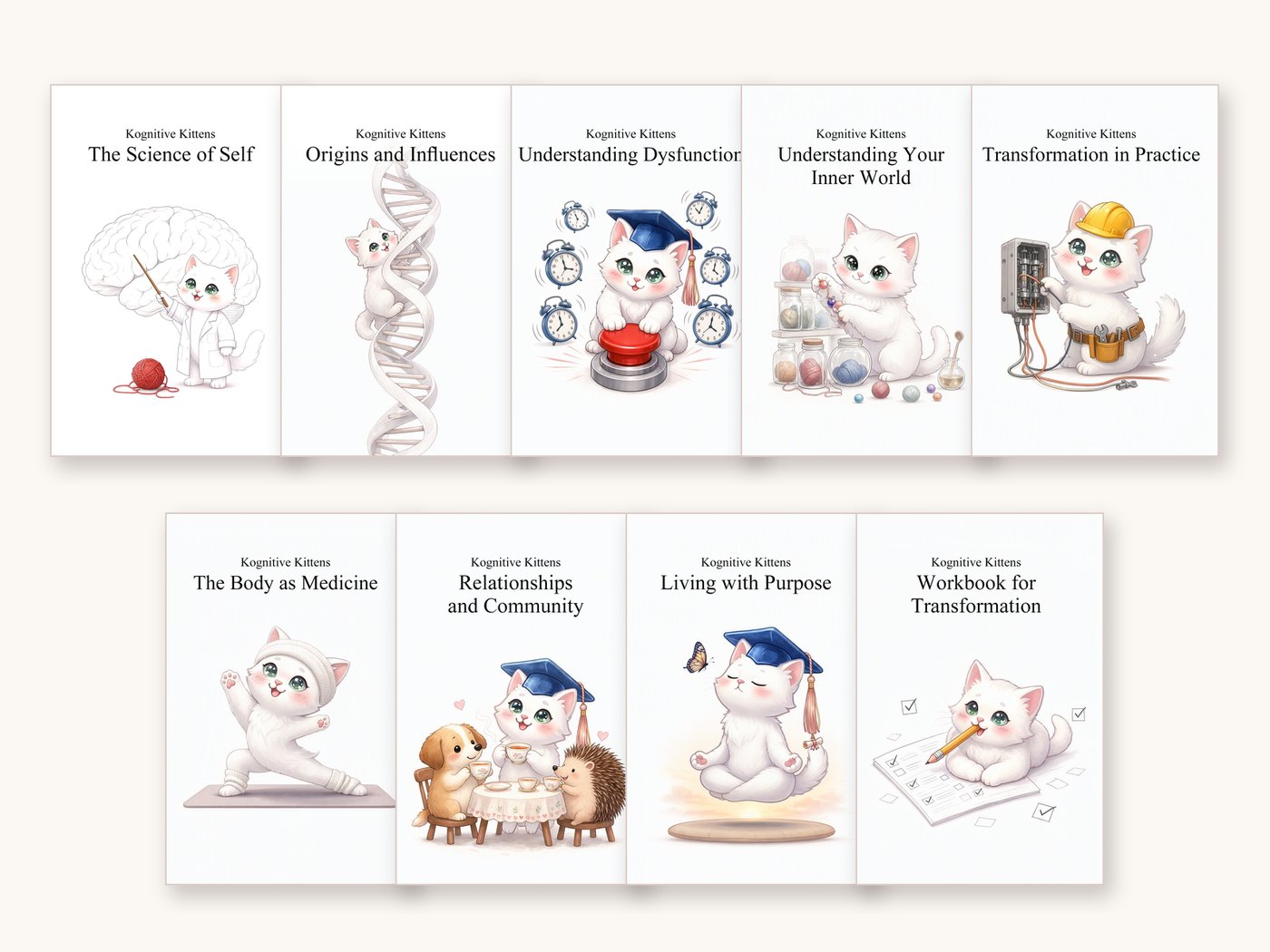 All eight books and the workbook